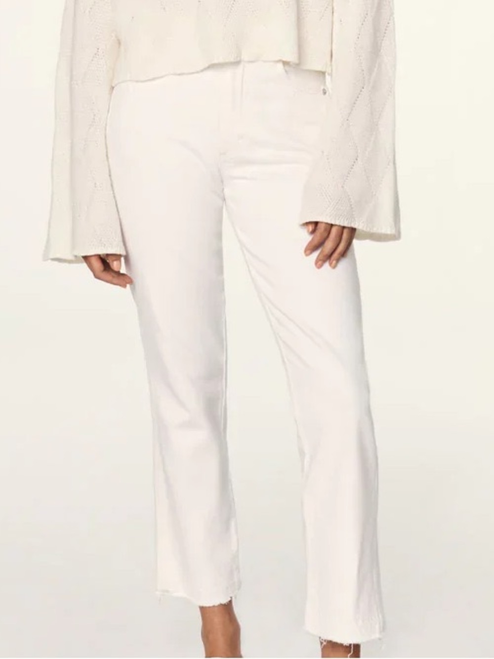 AMO Denim Chloe Crop Jeans (White Sand)
